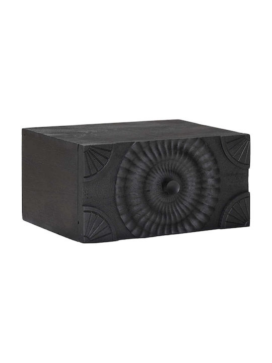 Wooden Black Bedside Table 40x30x20cm