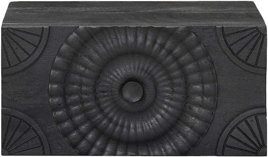 Κομοδίνο Ξύλινο Μαύρο 40x30x20cm