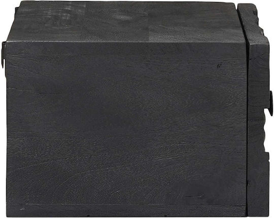 Κομοδίνο Ξύλινο Μαύρο 40x30x20cm