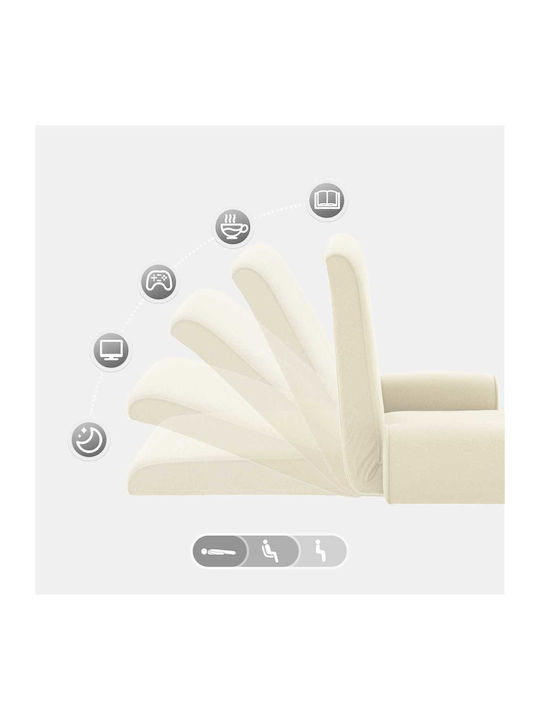 Velvet Armchair Cream 68x51x56cm