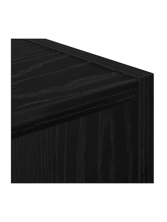 Κομοδίνο Ξύλινο Μαύρο 30.5x27x59.5cm