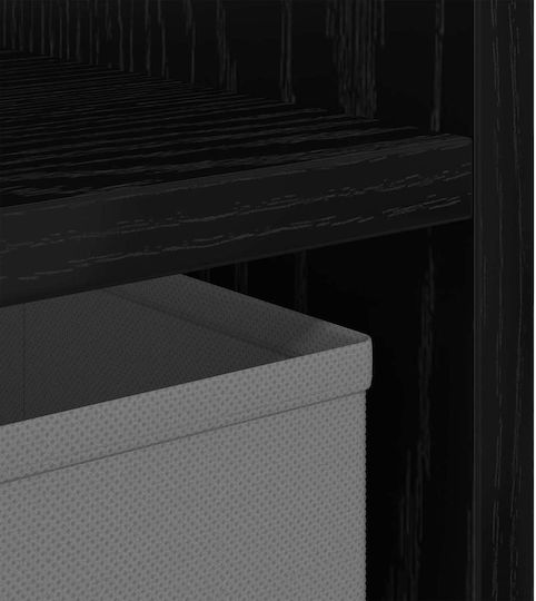 Nachttisch Holz Schwarz 30.5x27x59.5cm