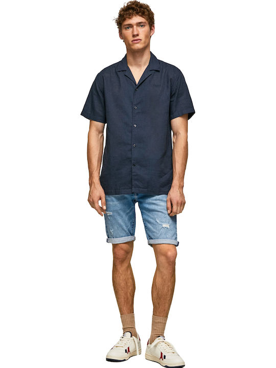 'stanley' Herrenshorts Jeans Blau