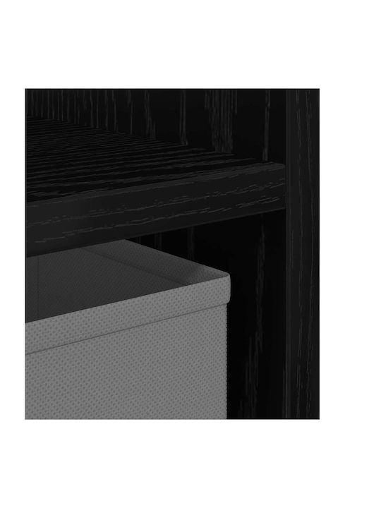 Black Wooden Bedside Table 35x32x68.5cm