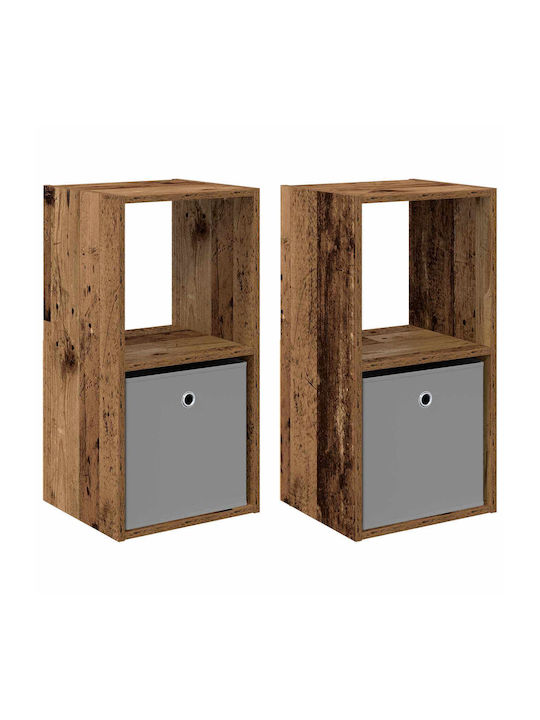Nachttische Holz Braun 2 Stück 35x32x68.5cm