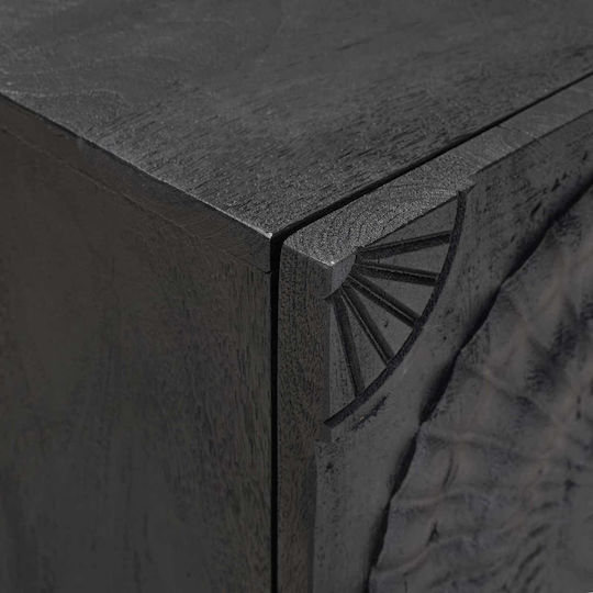 Ξύλινο με Μεταλλικά Πόδια Μαύρο 40x30x50cm 42020078