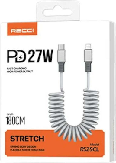Recci USB-C zu Blitzkabel Kabel 27W Silber 1.8m RS25CL