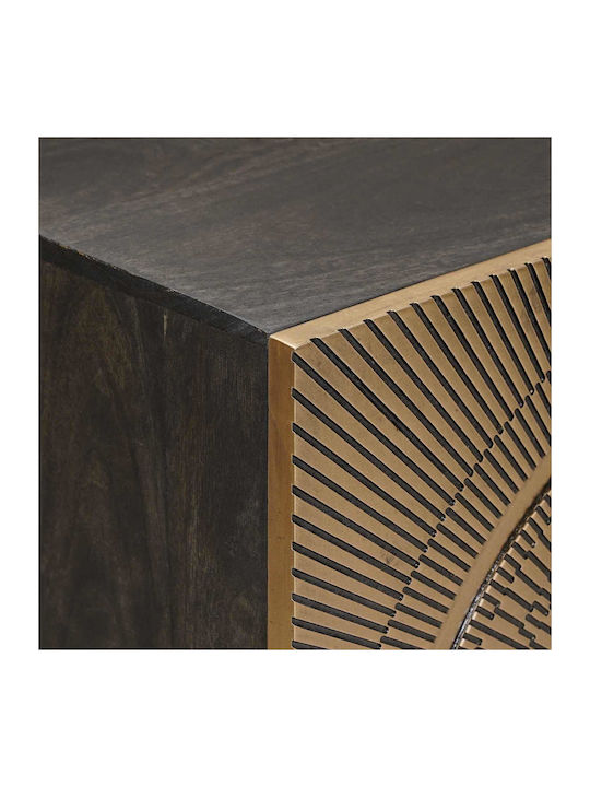 Sideboard aus Holz & Metall Messing 53.5x30x70cm