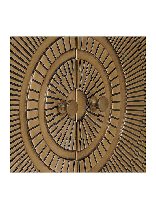 Sideboard aus Holz & Metall Messing 53.5x30x70cm
