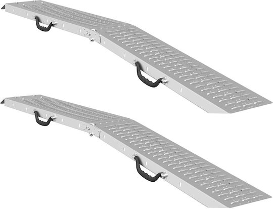 Vidaxl Loading Ramp 2 Pieces Silver 185 x 22.5 x 4.5 cm