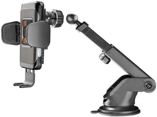 Cellular Line Car Mobile Mount with Adjustable Hooks and Wireless Charging Black