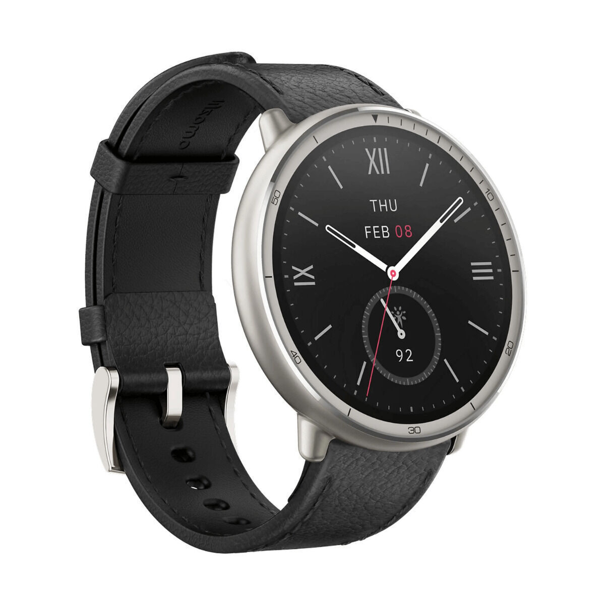 Amazfit Active 2 Stainless Steel 44mm Smartwatch με Παλμογράφο (Black Leather)