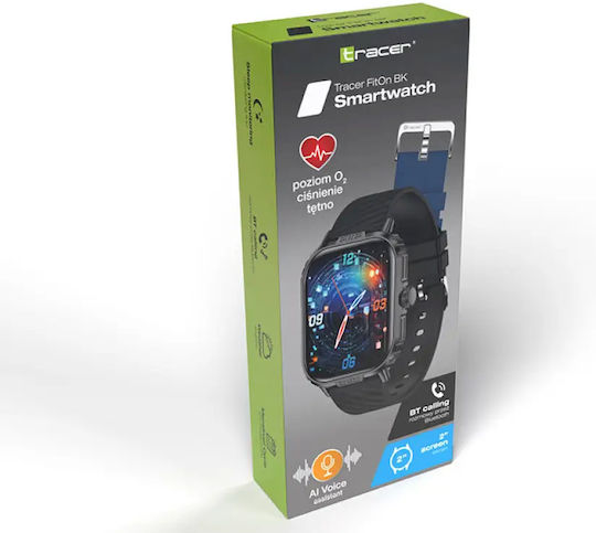 Tracer FitOn Smartwatch with Heart Rate Monitor Black