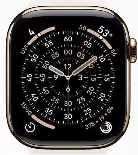 Apple Watch Series 11 Titanium 42mm Waterproof with eSIM and Heart Rate Monitor (Gold Titanium Case with Light Blush Sport Band - S/M)