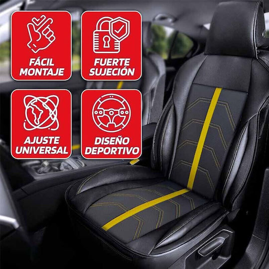 Swiss Drive Potenza Car Seat Single Seat Cover Fabric Leatherette Black Yellow Ptnzylw 1 Piece