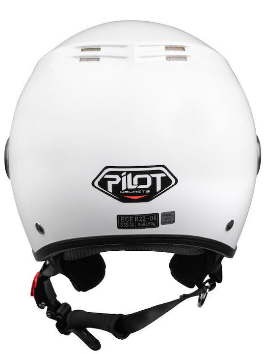 Pilot Fazer White Motorcycle Helmet Jet ECE 22.05 900gr
