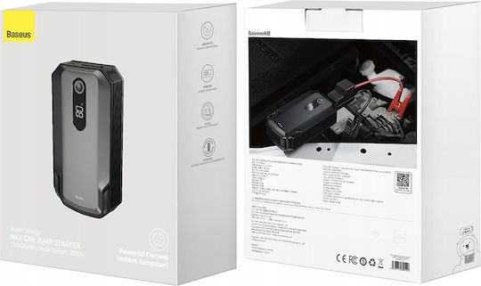 Baseus Super Energy Max Преносим Стартер за Батерия за Кола и Мотоциклет 20000mAh с Захранваща Банка USB Стъкла 12V