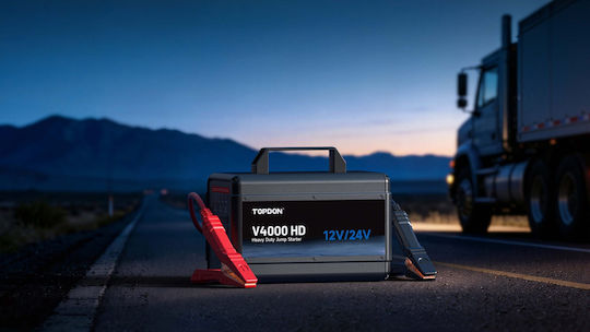 Topdon V4000 HD Φορητός Εκκινητής Μπαταρίας Αυτοκινήτου 4000A με Φακό 12/24V