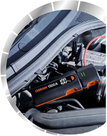 Osram Jumpstart 1500 Φορητός Εκκινητής Μπαταρίας Αυτοκινήτου με Power Bank / USB / Φακό 12V
