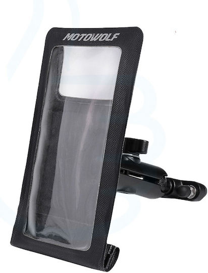 Motowolf Motorcycle Phone Mount with Waterproof Case 4-6.5" for Steering Wheel