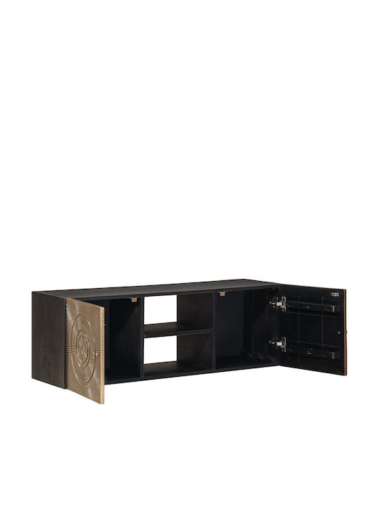 TV-Ständer aus Metall & Holz Messing M105xT30xH35cm