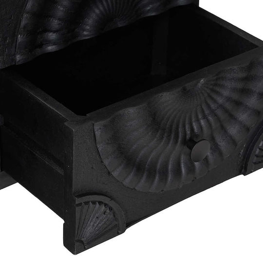 TV Stand Metal & Wood Black L105xW30xH54cm