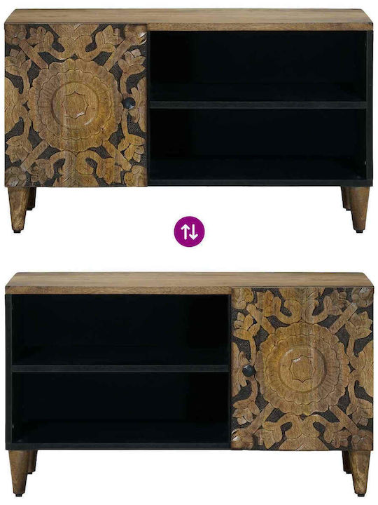 TV-Ständer aus Metall & Holz Braune M80xT31.5xH46cm