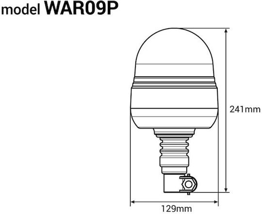 AMiO Φάρος Αυτοκινήτου Ελαστικός Βιδωτός 39SMD LED 12/24V Αδιάβροχος - Πορτοκαλί /AM