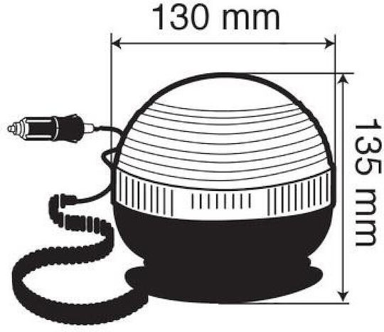 Lampa Auto-Leuchtturm 12 / 24V 13cm mit Orange Beleuchtung
