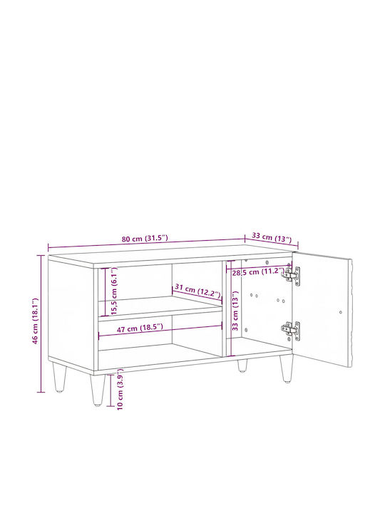 TV-Ständer aus Metall & Holz Braune M80xT31.5xH46cm