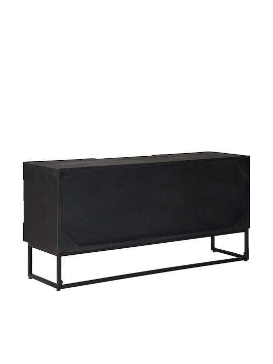 vidaXL TV-Ständer aus Metall & Holz Schwarz M105xP30xH54cm