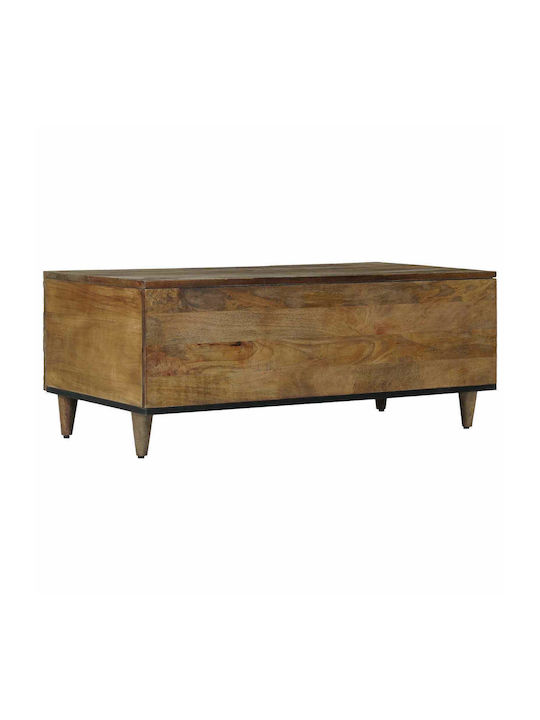 Rectangular Central Wooden Brown Coffee Table W100xL54xH40cm