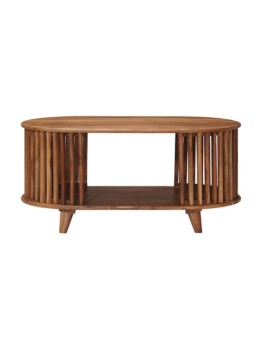 Rectangular Central Wooden Coffee Table Natural W85xL50xH40cm