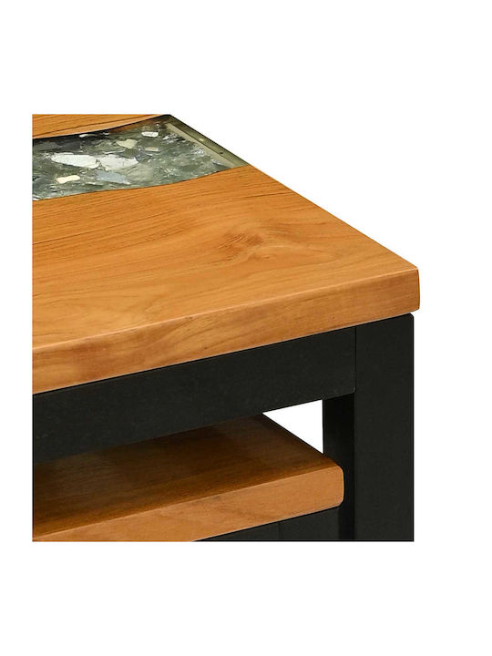 Masă Laterală Rectangulară Din Lemn Maro 3 Buc M39xL39xÎ71cm