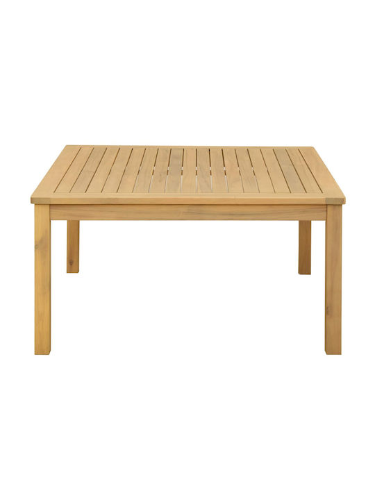 Square Central Wooden Coffee Table Light Acacia W85xL85xH45cm