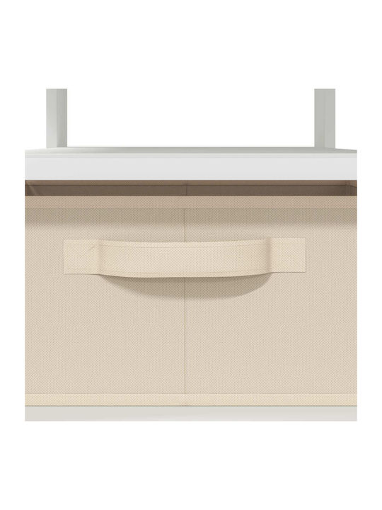vidaXL Rechteckiger Beistelltisch Aus Holz Mit Schubladen Weiß M77xP55xH42cm