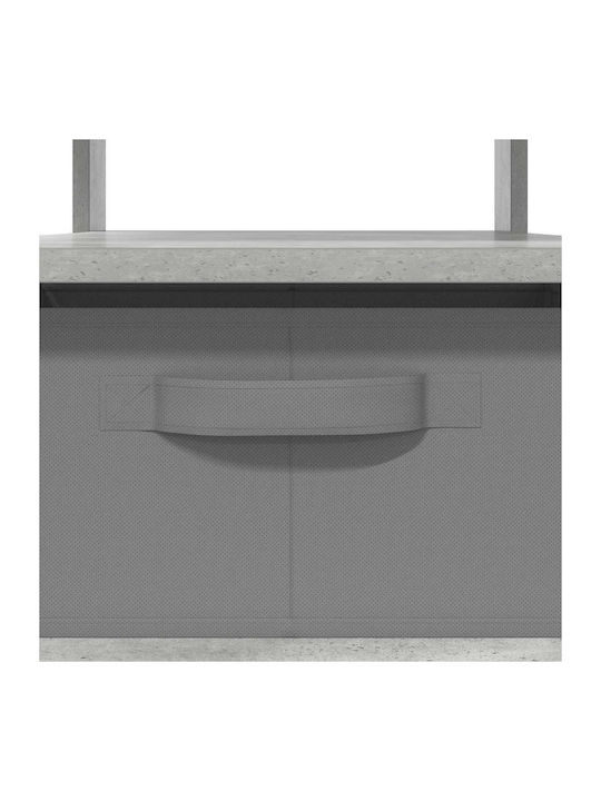 Masă Laterală Rectangulară Din Lemn Cu Sertare Gri L77xL55xÎ42cm
