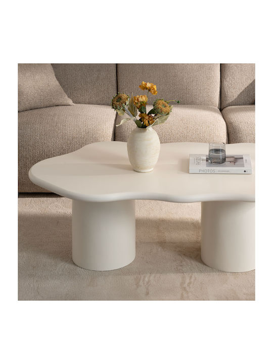 Oval Central Coffee Table Nubia Wooden Cream W120xL70xH45cm