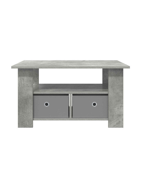 Masă Laterală Rectangulară Din Lemn Cu Sertare Gri L77xL55xÎ42cm