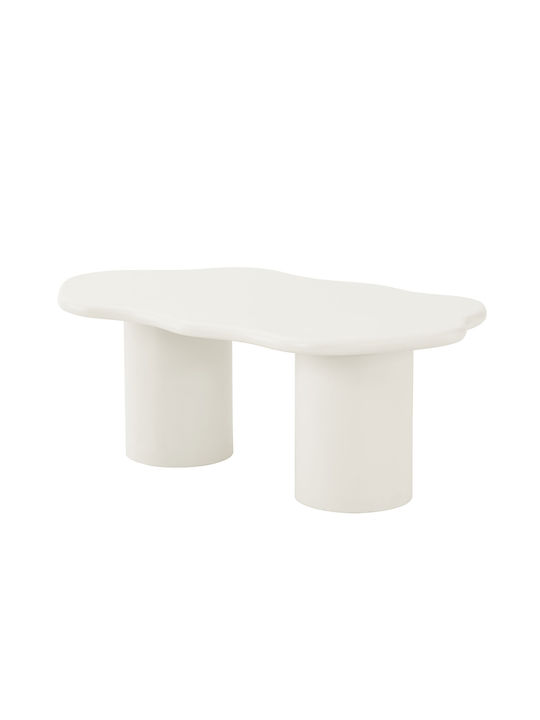 Oval Central Coffee Table Nubia Wooden Cream W120xL70xH45cm