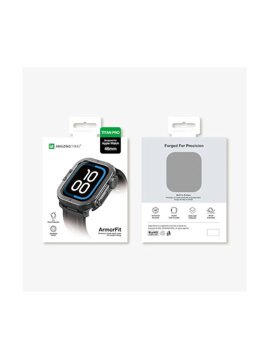 Amazingthing Titan Pro Metal Case Apple Watch 11 46mm Aluminum Blackeng