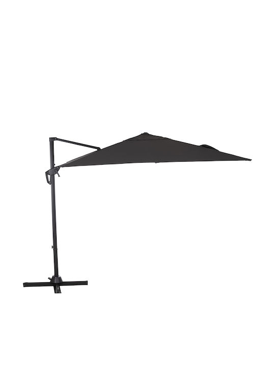 Professional Aluminum Floor Parasol Javante Gray with Base 2.7x2.7m