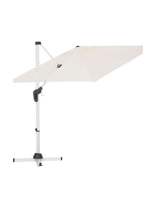 Professional Hanging Aluminum Parasol Javante White 2.7x2.7xH2.7m