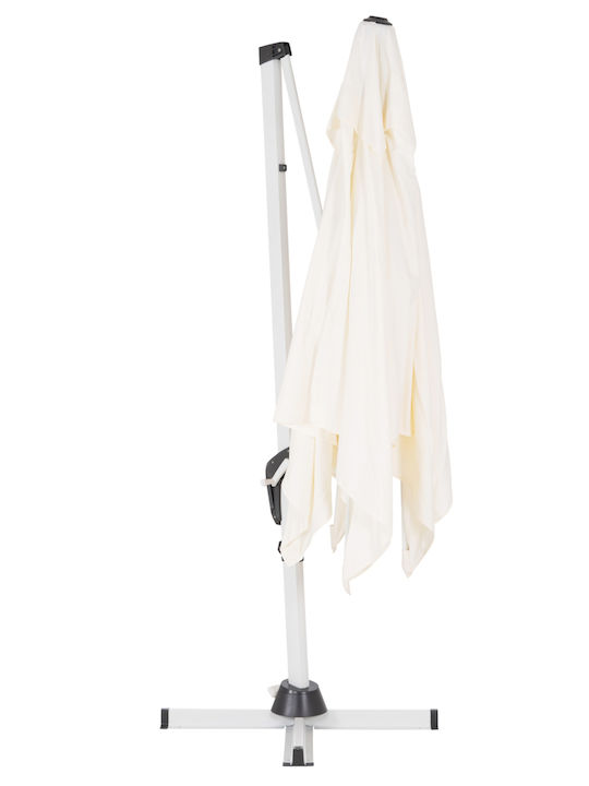 Professional Hanging Aluminum Parasol Javante White 2.7x2.7xH2.7m