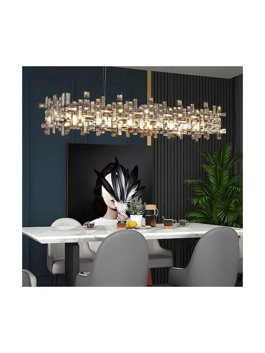 Alista Home Candelabru 10xE14 Ø28cm cu Cristale Auriu AT1CT-IM1P-HT2L-RZ2/780X280GD