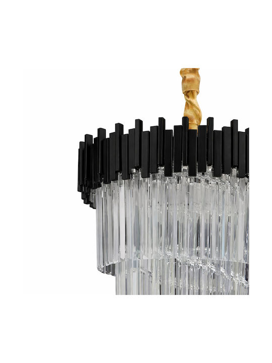Alista Home Πολυέλαιος Ø60cm με Κρύσταλλα Μαύρος Alista Home Πολυέλαιος Ø60cm με Κρύσταλλα Μαύρος