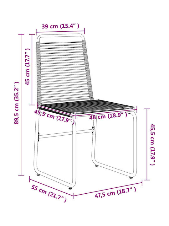 Outdoor Chair Rattan Black 2 Pieces 48x55x89.5 cm