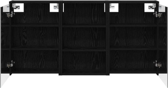 vidaXL Oglindă de Baie cu Lumini LED cu Raft și Dulap 126x16cm Transparentă