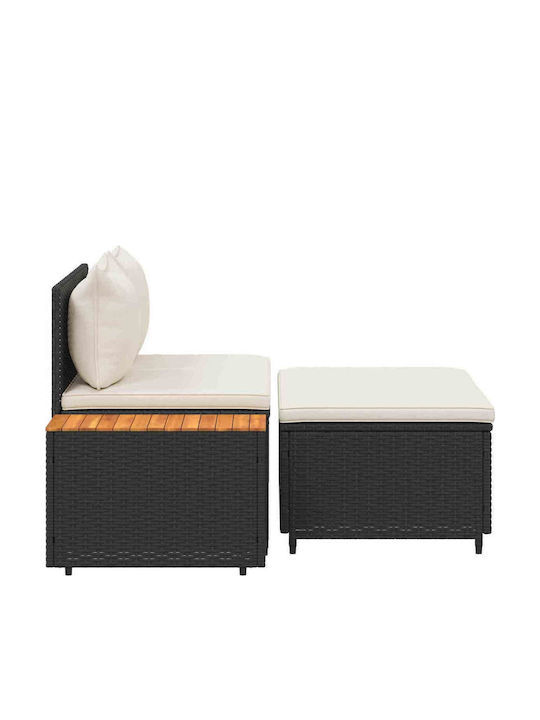 Garten- und Outdoor-Möbelsets 4 Stück Schwarz mit Kissen
