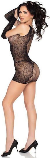 Leg Avenue Rochie Mini Mănuși Asortate Neagră O Mărime